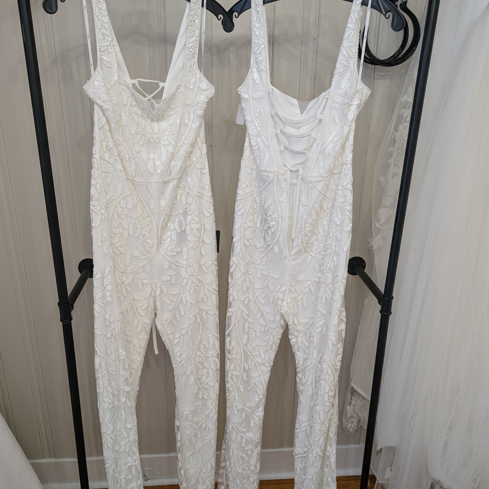 Lulu's White Lace Jumpsuit